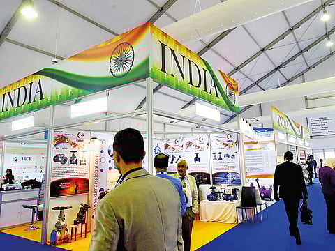 A view of the Indian pavilion at Adipec.