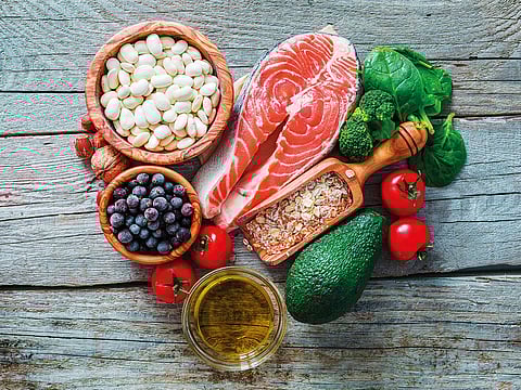 Wild fatty fish (salmon, sardines, mackerel, herring), avocados, nuts, seeds and olive oil are all sources of healthy fats