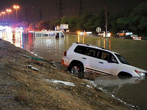 A flooded street in Kuwait.