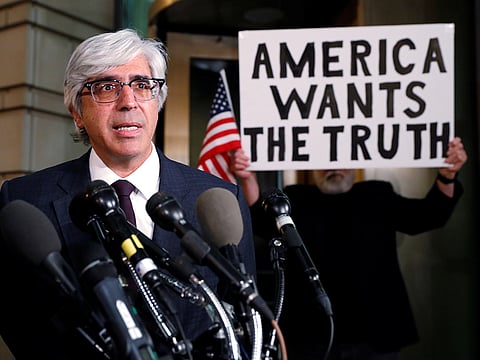 CNN attorney Ted Boutrous speaks to reporters following a hearing on CNN's lawsuit against the Trump administration seeking the reinstatement of White House correspondent Jim Acosta's press credentials outside U.S. District Court in Washington, U.S., November 14, 2018.