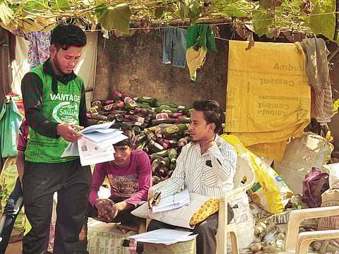 A Rohingya community leader collects details at a settlement in Jaipur, in Rajasthan. The group, among the estimated 40,000 Rohingya who live in India, have recently been asked to submit personal details they fear will be used to deport them back to Myanmar.