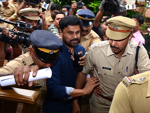 Kochi: Malayalam actor Dileep being taken to Aluva jail on July 11, 2017. Malayalam actor Dileep was arrested by police regarding an abduction case of an actress at Aluva in Kochi.