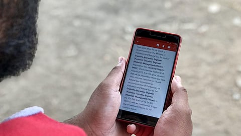 An email with a fake job offer