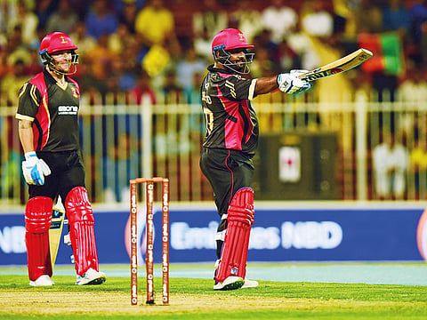 Mohammad Shahzad of Rajputs acknowledges the crowd after his half century in the match against Sindhis on Wednesday.