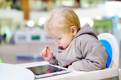 Do parents depend on tablets and smartphones to babysit their children?