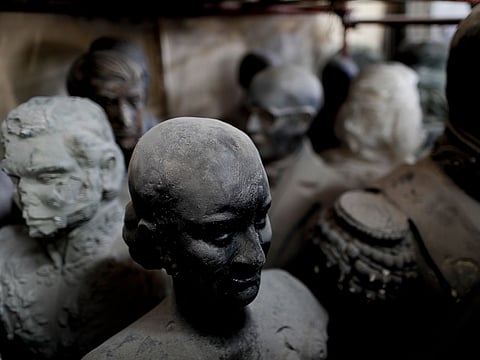 Busts sit at a hospital for statues in Buenos Aires, Argentina. City officials say about 20 pieces arrive each month, often dismembered, broken, sprayed with paint or stolen, either as collector's items or for scrap metal.