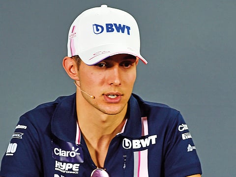 Esteban Ocon of Force India addressing media ahead of Etihad Airways Abu Dhabi Grand Prix at Yas Marina circuit on Thursday.