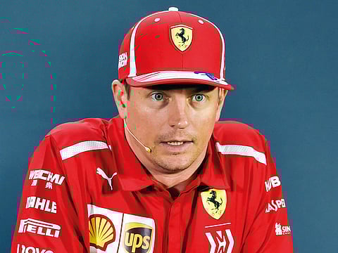 Kimi Raikkonen of Scuderia Ferrari addressing the media ahead of Etihad Airways Abu Dhabi Grand Prix at Yas Marina Circuit on Thursday.