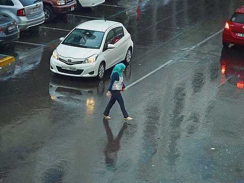 Scattered rainfall was recorded in various parts of Abu Dhabi on Monday afternoon, including Gasyoura and Al Ghuwaufat in the Al Dhafra region.