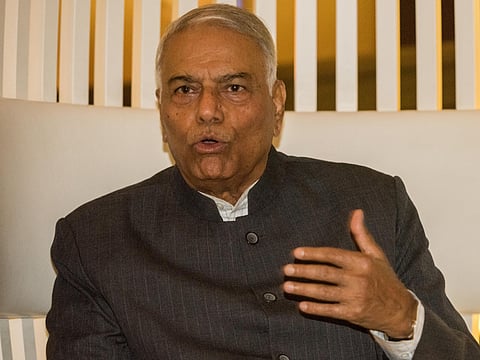 Yashwant Sinha, former finance minister of India, joined the Trinamool Congress on Saturday.