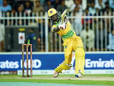 Andre Fletcher during the T10 League at the Sharjah Cricket Stadium.