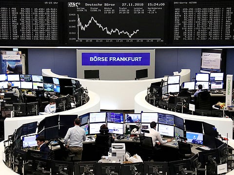 The German share price index DAX graph is pictured at the stock exchange in Frankfurt, Germany, November 27, 2018.