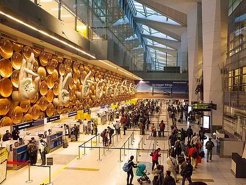 The immigration and arrival hall at Indira Gandhi International Airport in New Delhi. Indians who do not require emigration clearance feel the government is restricting their right to travel freely.
