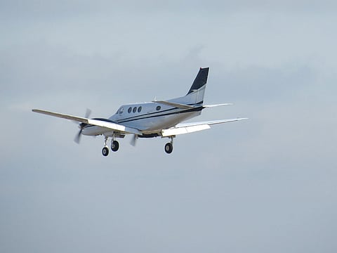 A small plane taking-off. For illustrative purposes only.