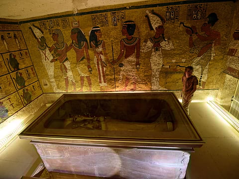 The new discovery could be the most significant find in Egypt since the tomb of the boy king Tutankhamen (pictured above), an archaeological mission said Thursday in a statement.