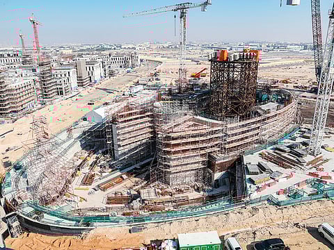 Work in progress at the Dubai Expo 2020 site. Eighty per cent of the structures on the site will be retained as part of District 2020, an integrated community that will be a new destination in Dubai.