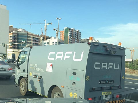 The petrol-delivery app CAFU delivers Super 98 and Special 95 fuel to residents in both the emirates of Dubai and Ajman.