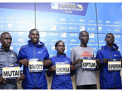 Kenya’s Abraham Kiptum and Bahrain’s Eunice Chumba Chebichii lead a strong field of runners in the men’s and women’s races at the inaugural Adnoc Abu Dhabi Marathon to be held in Abu Dhabi.