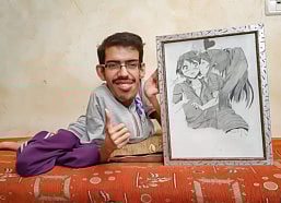 Art gives disabled Gaza man an escape