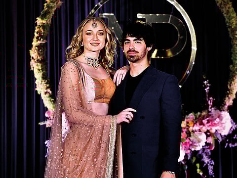 Sophie Turner and Joe Jonas at Nick Jonas and Priyanka Chopra’s wedding reception in New Delhi.