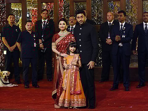 Aishwarya Rai Bachchan and Abhishek Bachchan with daughter Aaradhya.
