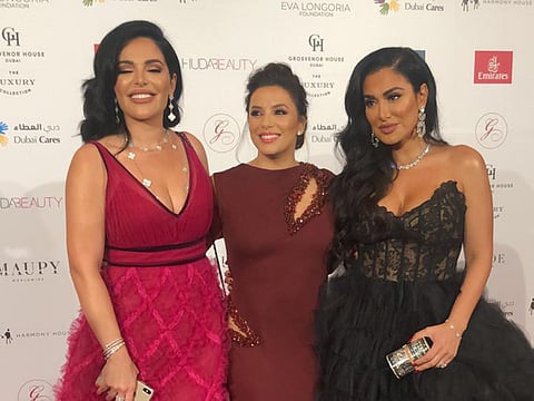 Mona, Eva and Huda at the red carpet.