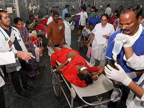A woman is shifted to a hospital in as she complained of sickness after consuming food.