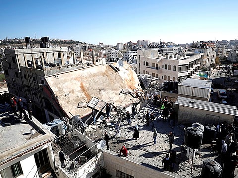 House of Palestinian family Abu Humaid is seen after it was blown up by the Israeli forces in al-Amari refugee camp in Ramallah.