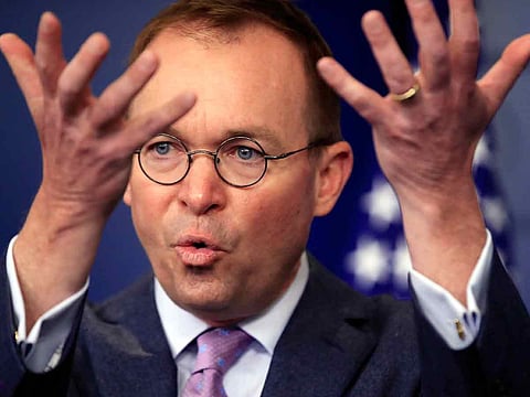 Mick Mulvaney speaks in the Brady press briefing room at the White House in Washington