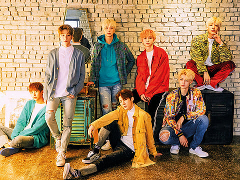 Lucente members, from left to right: U.Seong, Bao, Parkha, Taejun, Kogun , Hero and Z.Hoo.