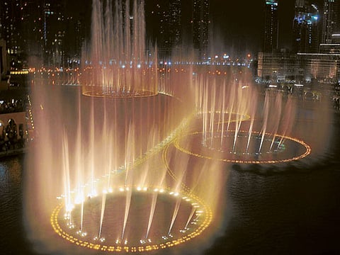 File image: Dubai Mall Fountains dancing during the night time