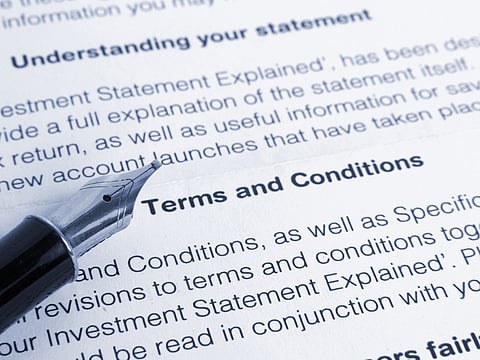 Terms and conditions. For illustrative purposes only.