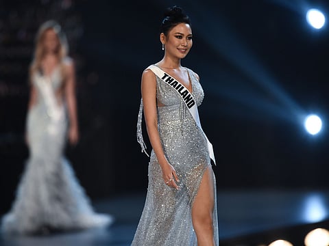 Sophida Kanchanarin of Thailand competes in the evening gown competition during the 2018 Miss Universe pageant in Bangkok.