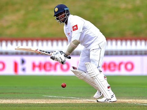 A patient century by former Sri Lankan skipper Angelo Mathews helped the hosts shore their first innings of the second Test against England on Friday.