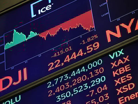 The closing numbers are displayed after the closing bell of the New York Stock Exchange (NYSE) in New York, U.S., December 21, 2018.