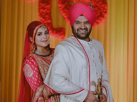 Rimple and Harpreet Narula designs for Kapil Sharma and Ginni for their wedding, reception.