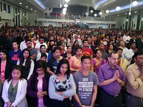 People attend Christmas Eve services at St Mary’s Catholic Church, Dubai.