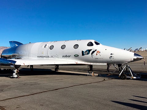 File photo: Virgin Galactic's VSS Unity space plane is pictured during a test flight.