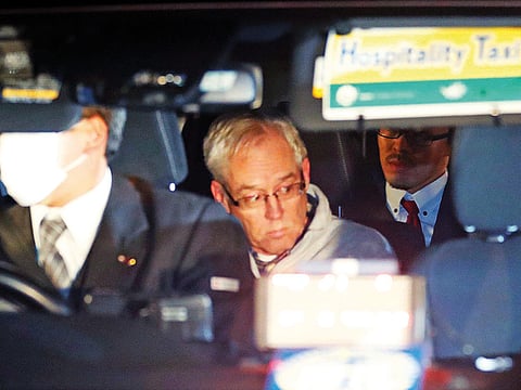 File picture: Greg Kelly, the former deputy of ousted Nissan chairman Carlos Ghosn, leaves after being released from a detention centre in Tokyo.