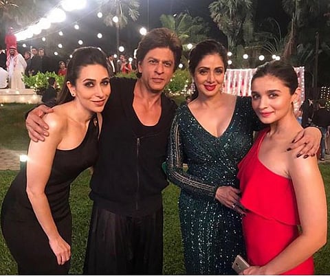 Karisma Kapoor, Shah Rukh Khan, Sridevi and Alia Bhatt on the set of ‘Zero’.