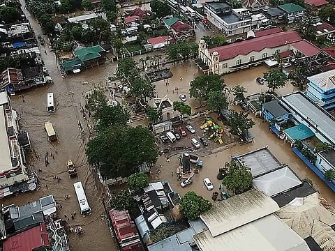 This general view shows a flooded area in the town of Baao in Camarines Sur province on December 30, 2018.