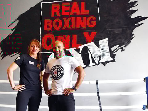 Michelle Kuehn, managing director of Real Boxing Gym and David Coldwell, former trainer of British boxer Tony Bellew.