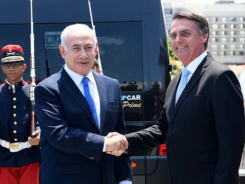 Prime Minister Benjamin Netanyahu with Brazilian President-elect Jair Bolsonaro. The Israeli premier has been invited to attend Bolsonaro’s presidential inauguration today.