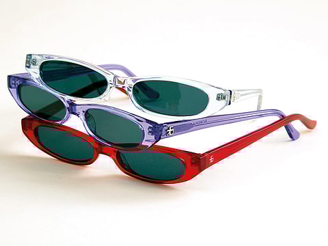 Roberi and Fraud's Frances sunglasses, which epitomized the tiny-sunglasses trend, in New York.