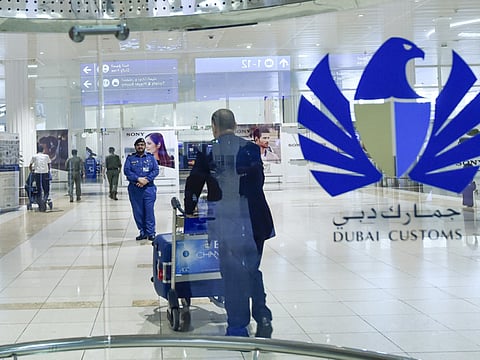 Customs arrival check point at Dubai International Airport. For illustrative purpose only