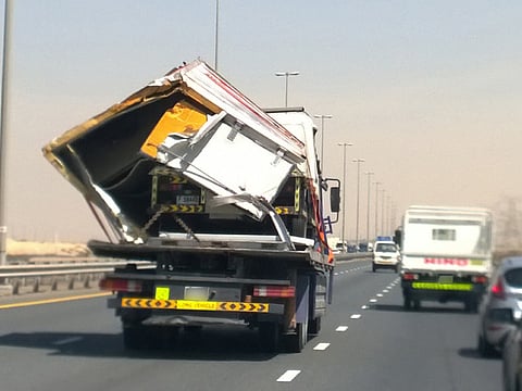 A recovery truck. Motorists in Abu Dhabi have been warned against using regular recovery vehicles to transport heavy equipment. Picture for illustrative purposes only.
