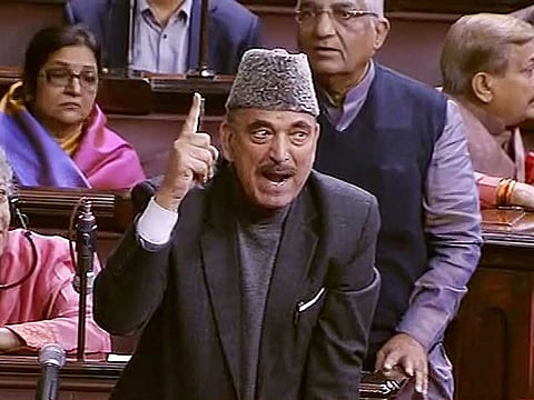 Ghulam Nabi Azad speaks in Rajya Sabha, the upper house of the Indian parliament, in New Delhi. (File photo)