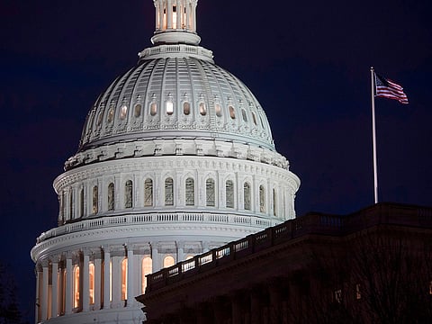 The US Capitol Building is seen at dusk in Washington, DC, February 6, 2018.