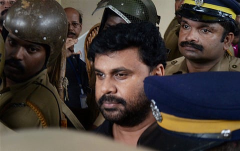 Police produce Malayalam actor Dileep in a court in Kochi in 2017.