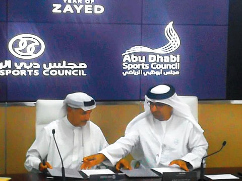 Aref Al Awani (right) and Saeed Hareb were among the brains to launch the Ramadan Virtual Challenge from Friday.